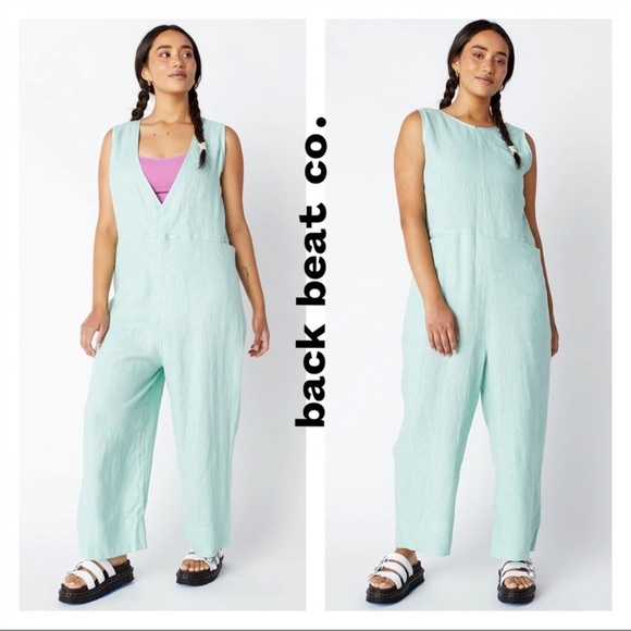 New!  Back Beat Co. “Brooklyn” Reversible Linen Jumpsuit - Picture 1 of 11